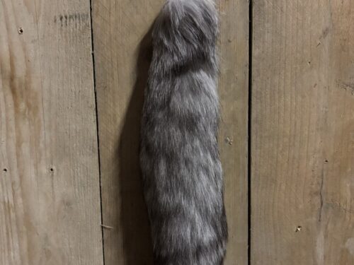 Vossenstaart zilver/blauw